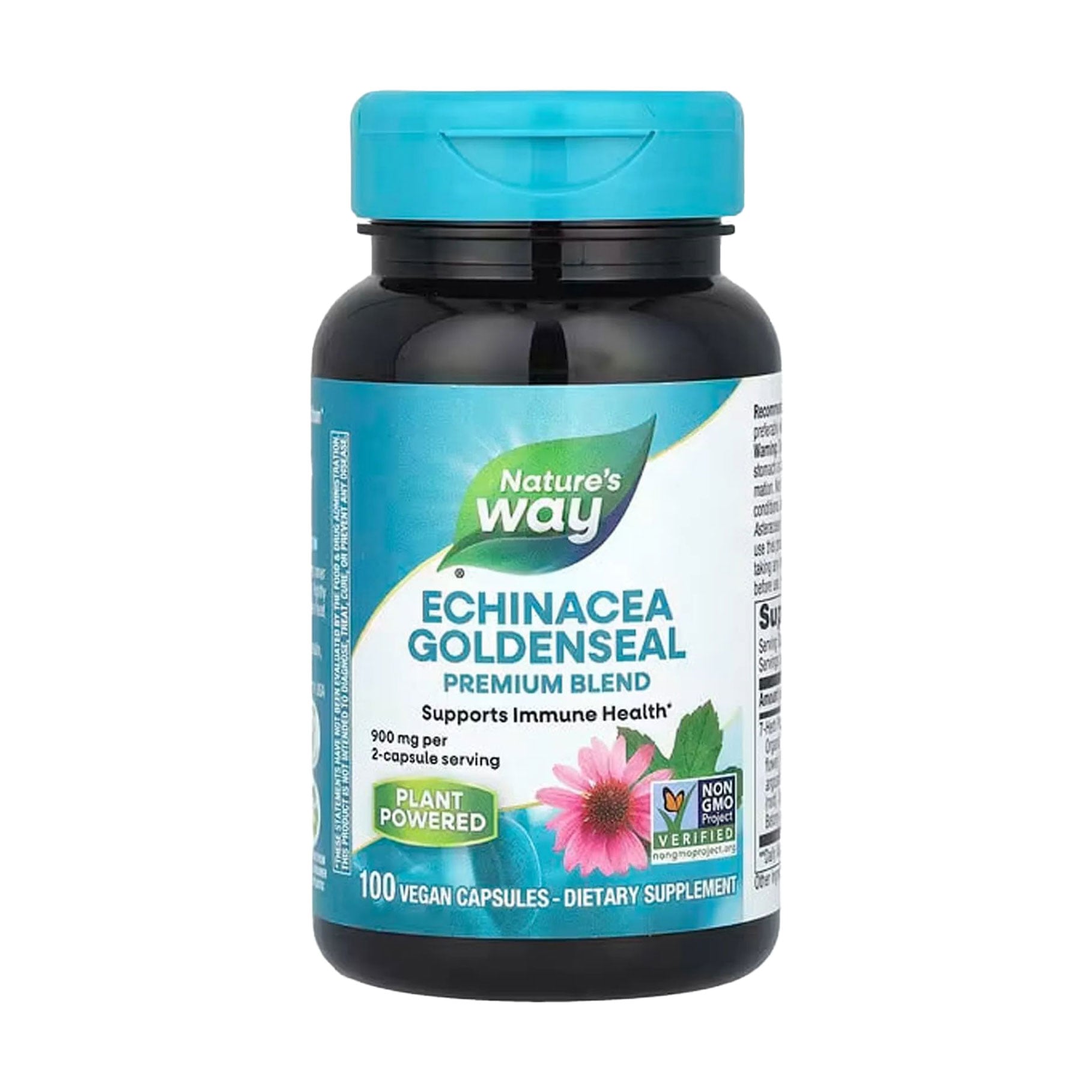 Ехінацея та гідрастис Nature's Way Echinacea Goldenseal 900 мг, 100 веганських капсул